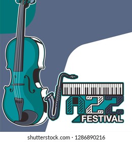 Indie musician concert show poster with acoustic guitar vector illustration - Vector