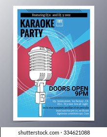 Indie Musician Concert Show Poster With Microphone Vector Illustration