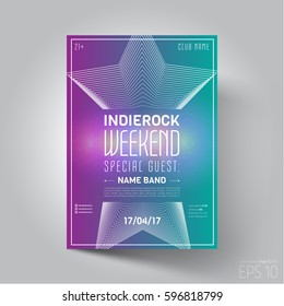 Indie musician concert show poster. Vector illustration