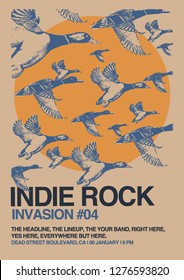 Indie Rock Invasion 4 Gig Poster Flyer Template