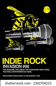 Indie Rock Invasion Gig Poster Flyer Template