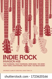 Indie Rock Invasion Gig Poster Flyer Template