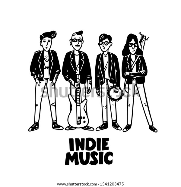 Vector de stock (libre de regalías) sobre Indie Rock Music Band ...