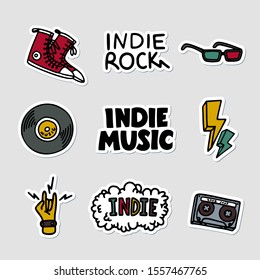 indie rock music sticker set illustration stock vector royalty free 1557467765 shutterstock