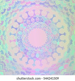 Indie style background Stylized multicolored lotus petals circular ornament