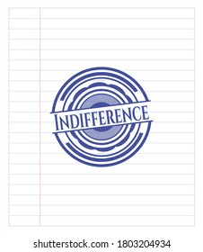 Dibujo de indiferencia con efecto pluma. Tinta azul. Ilustración vectorial. Detallado. 