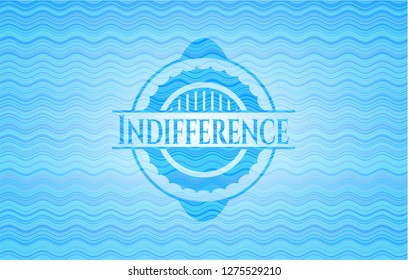 Indifference light blue water badge.