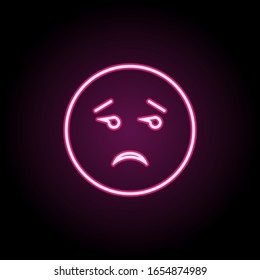 Indifference neon icon. Simple thin line, outline vector of emoji icons for ui and ux, website or mobile application