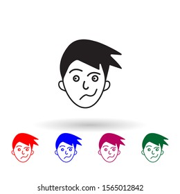 Indifference on the face multi color icon. Simple glyph, flat vector of facial expressions icons for ui and ux, website or mobile application