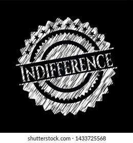 Indifference written on a blackboard. Vector Illustration. Detailed.