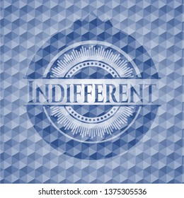 Indifferent blue emblem with geometric background.
