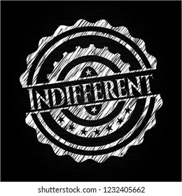 Indifferent chalk emblem written on a blackboard