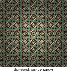 Indifferent discreet. Seamless calming pattern. Curved doodling mehndi motif in brown, beige and violet colors. Ethnic colorful harmonious doodle texture. Vector mehendi design.