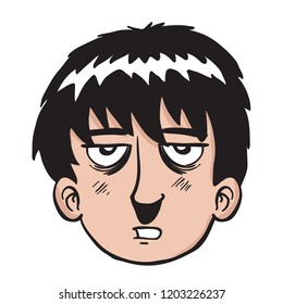 indifferente Cartoon-Illustration auf Gesicht einzeln auf Weiß