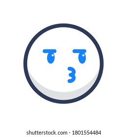 icono de emoji plano de cara indiferente