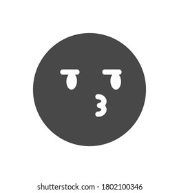 indifferent face flat emoji icon