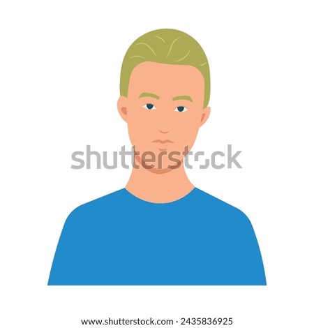 An indifferent man. Flat illustration. Resentment, closed young man, depression. EPS10
