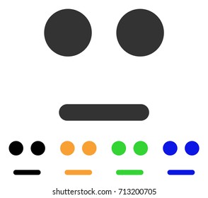 Indifferent Smile icon. Vector illustration style is a flat iconic indifferent smile symbol with black, gray, green, blue, yellow color variants. Designed for web and software interfaces.