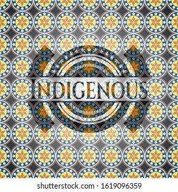Indigenous arabesque emblem background. arabic decoration.