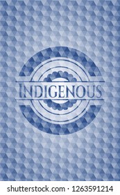 Indigenous blue polygonal badge.