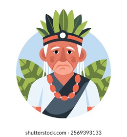 Indigenous character illustration in flat style 