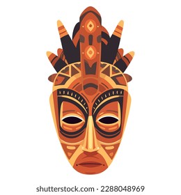 Indigenous cultures celebrate tradition with colorful masks isolated