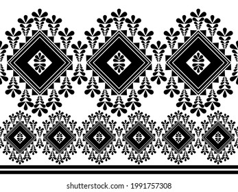indigenous fabric pattern black and white vector illustration
