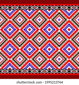 indigenous fabric seamless pattern Colorful vector illustration