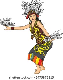 indigenous girl dancing with traditional clothes