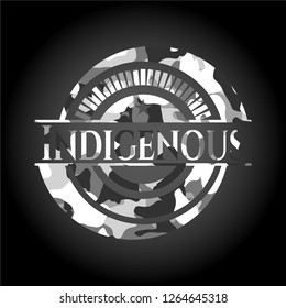 Indigenous grey camouflage emblem