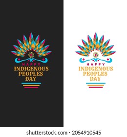 indigenous international peoples day greeting social media design. International Day of the World's Indigenous Peoples. custom design with feather concept. modern 