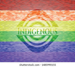 Indigenous lgbt colors emblem. Vector Illustration. Mosaic.