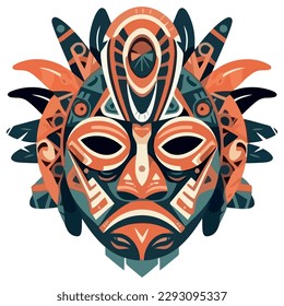 Indigenous mask vector illustration over white
