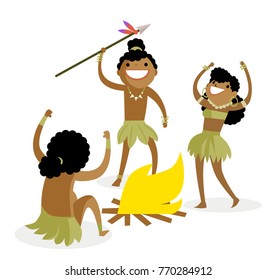indigenous native people fire camp celebration