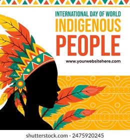 Indigenous People Day Social Media Illustration Flat Cartoon Hand Drawn Templates Background