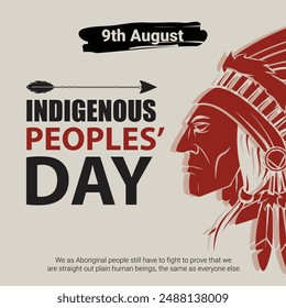 Indigenous Peoples Day 9th August. International Day of the World's Indigenous Peoples. Background, poster banner, card, greeting