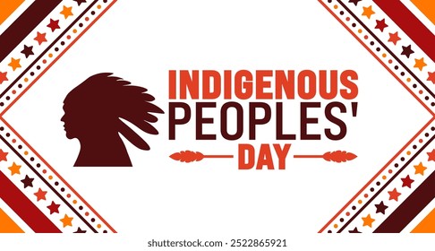 Indigenous peoples' Day background or banner design template is observed every year in October. Holiday concept. Template for card, poster, placard, template. eps 10