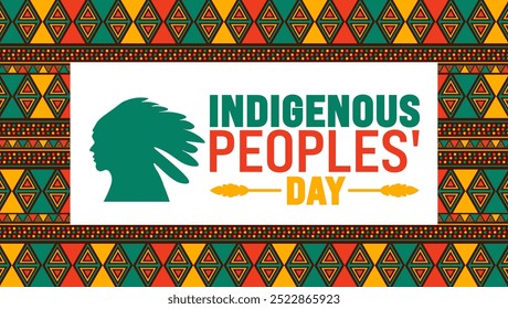 Indigenous peoples' Day background or banner design template is observed every year in October. Holiday concept. Template for card, poster, placard, template. eps 10