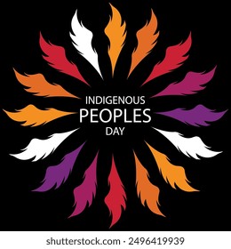 Indigenous Peoples Day feathers, vector art illustration.