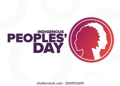 Indigenous Peoples' Day. Holiday concept. Template for background, banner, card, poster with text inscription. Vector EPS10 illustration