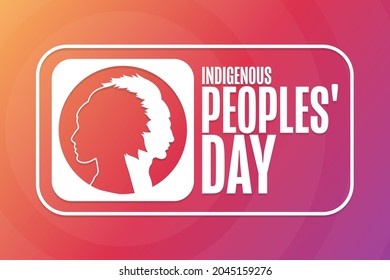 Indigenous Peoples' Day. Holiday concept. Template for background, banner, card, poster with text inscription. Vector EPS10 illustration