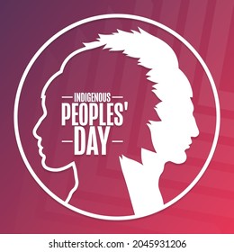 Indigenous Peoples' Day. Holiday concept. Template for background, banner, card, poster with text inscription. Vector EPS10 illustration