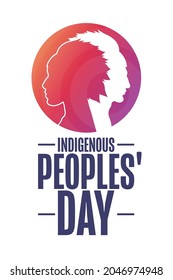 Indigenous Peoples' Day. Holiday concept. Template for background, banner, card, poster with text inscription. Vector EPS10 illustration