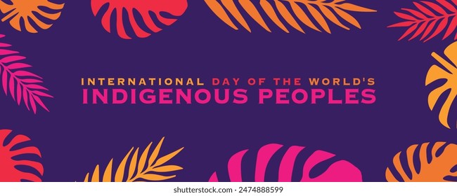 Indigenous Peoples Day. Holiday concept. Template for background, banner, card, poster with text inscription. Vector EPS10 illustration
