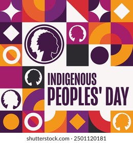 Indigenous Peoples' Day. Holiday concept. Template for background, banner, card, poster with text inscription. Vector EPS10 illustration