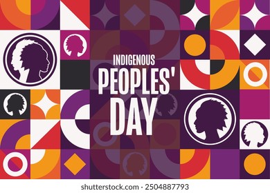 Indigenous Peoples' Day. Holiday concept. Template for background, banner, card, poster with text inscription. Vector EPS10 illustration