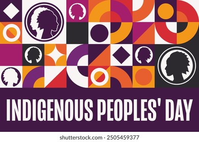 Indigenous Peoples' Day. Holiday concept. Template for background, banner, card, poster with text inscription. Vector EPS10 illustration