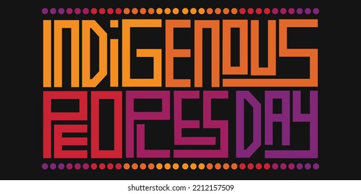 Indigenous Peoples Day Lettering Modern Design