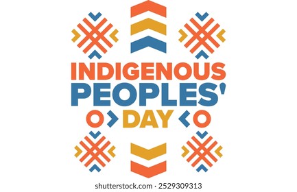 Indigenous Peoples' Day. Native American Day. American Indian culture. Heritage Month. Celebrate annual in United States. Tradition pattern. Poster, card, banner and background. Vector illustration