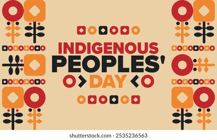 Indigenous Peoples' Day. Native American Day. American Indian culture. Heritage Month. Celebrate annual in United States. Tradition pattern. Poster, card, banner and background. Vector illustration